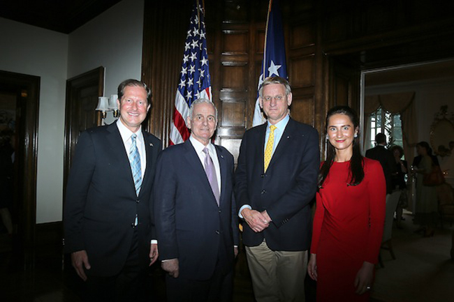 Ambassador Brzezinski, Governor Dayton, Foreign Minister Bildt and Mrs. Natalia Brzezinski