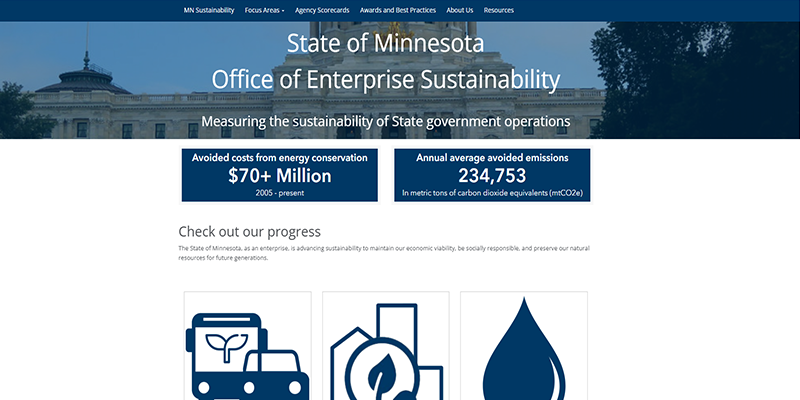 Sustainability Reporting Tool Screenshot