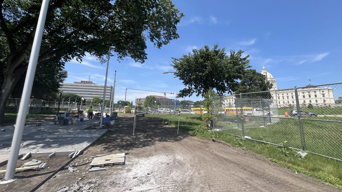 Feature image for Tribal Flag Plaza construction