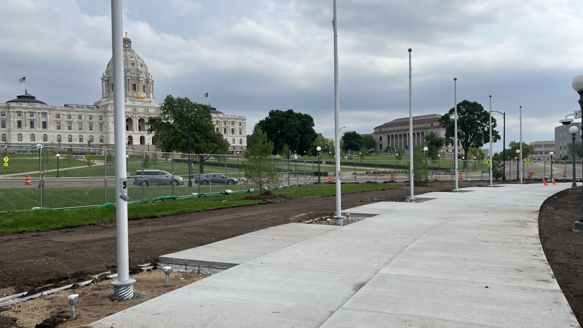 Feature image for Tribal Flag Plaza construction