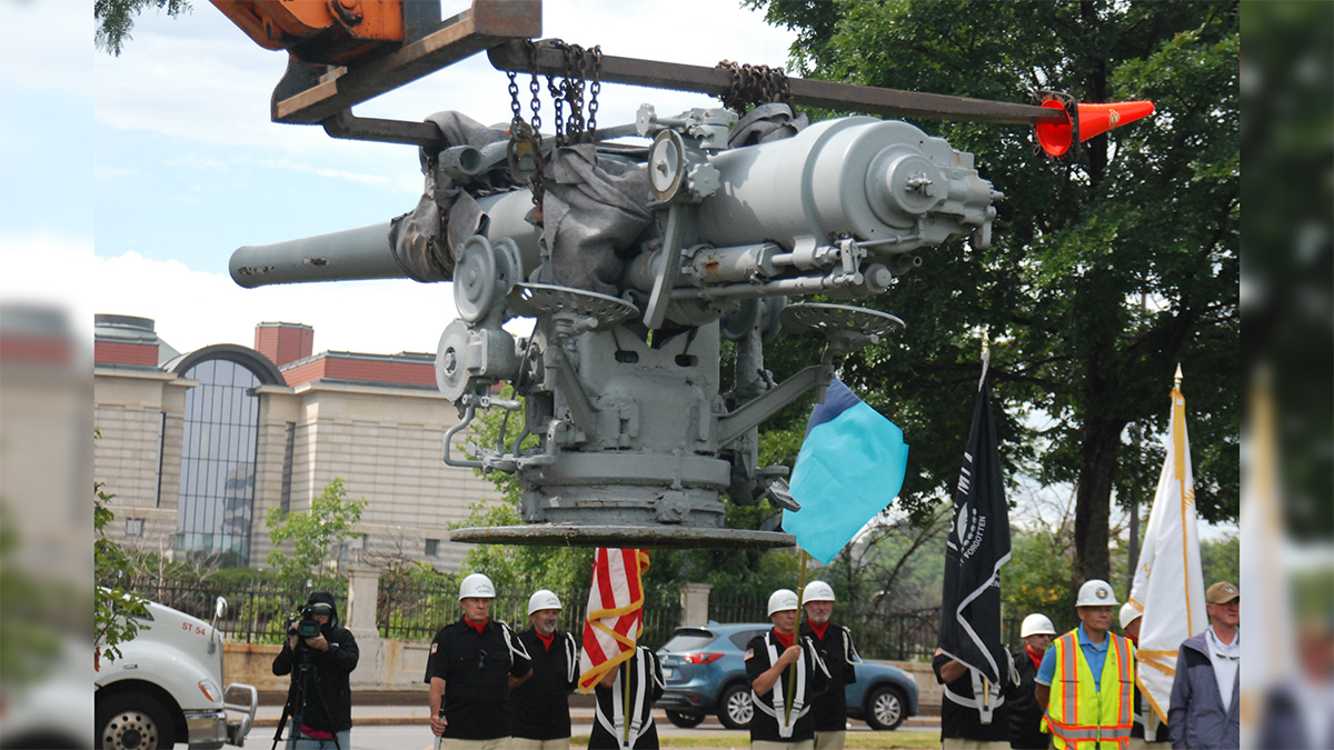 USS-Ward-Gun-Removal-gun-in-air1