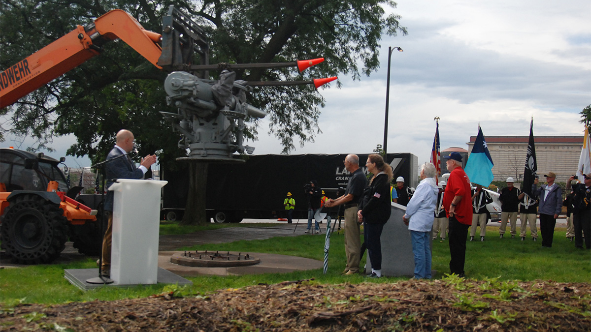 Feature image for USS Ward Gun Removal and VJ Day Ceremony