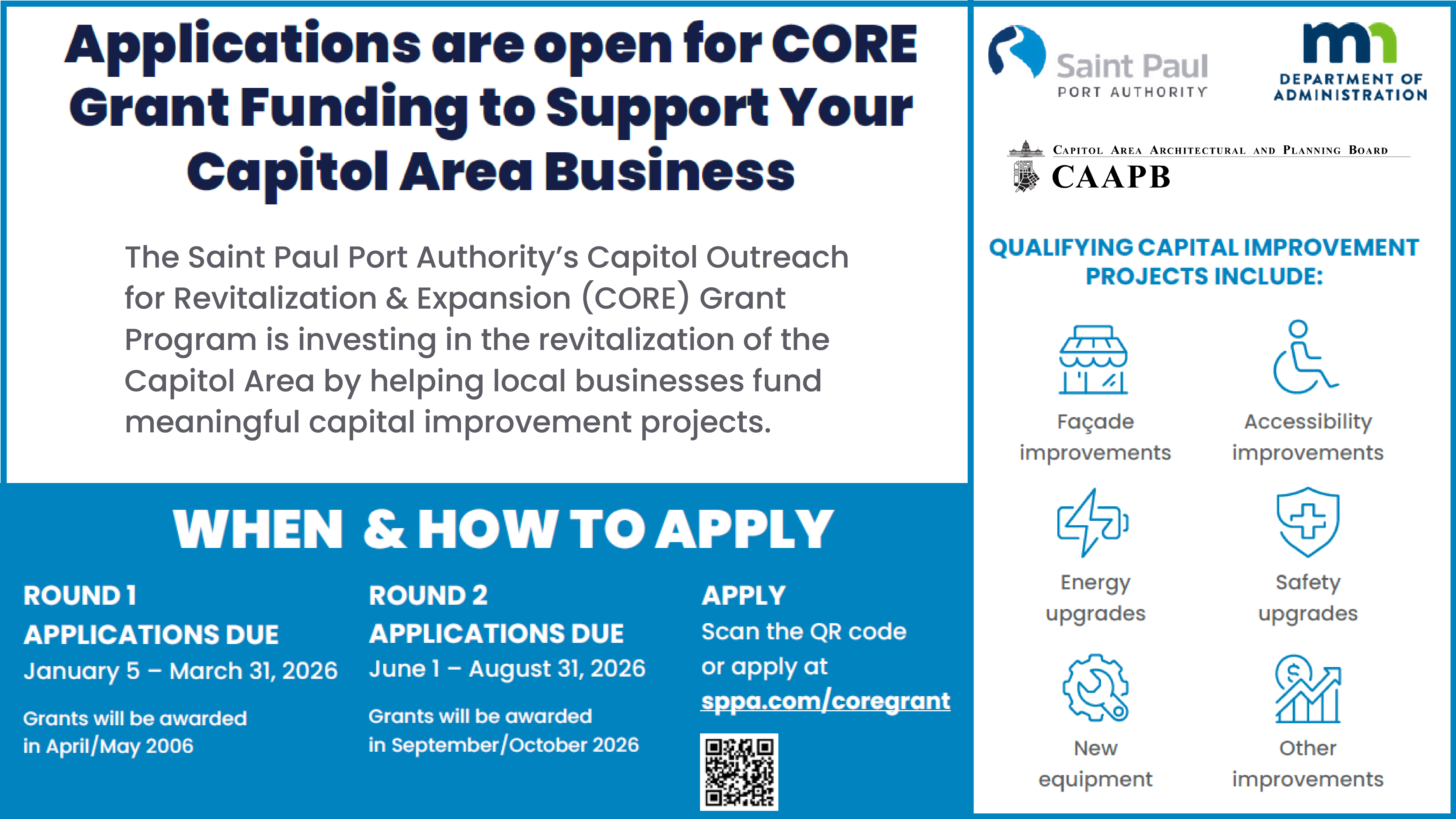 Updated CORE Grant Program website graphic_border