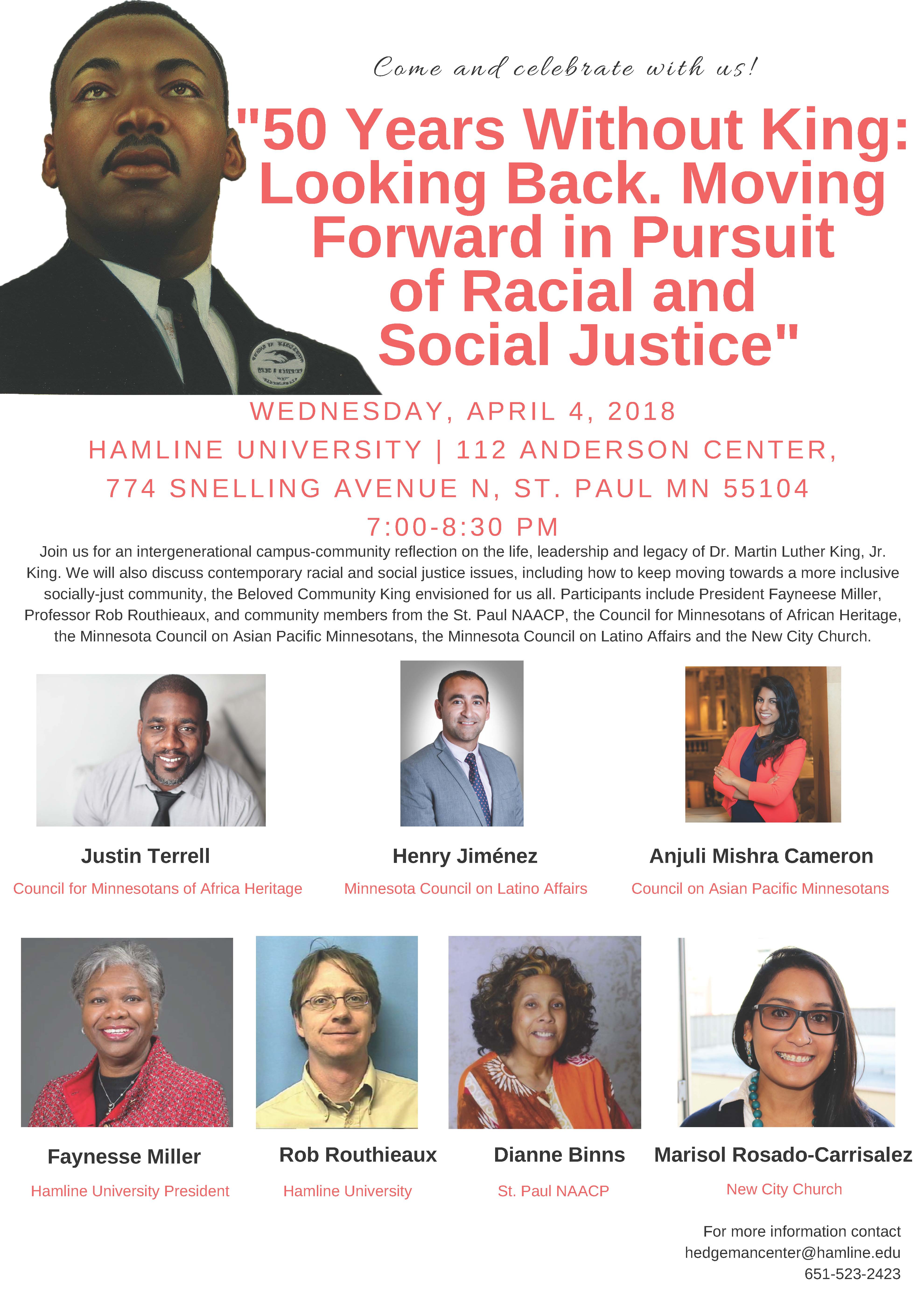 Feature image for 50 Years Without King: Looking Back. Moving Forward in Pursuit of Racial and Social Justice