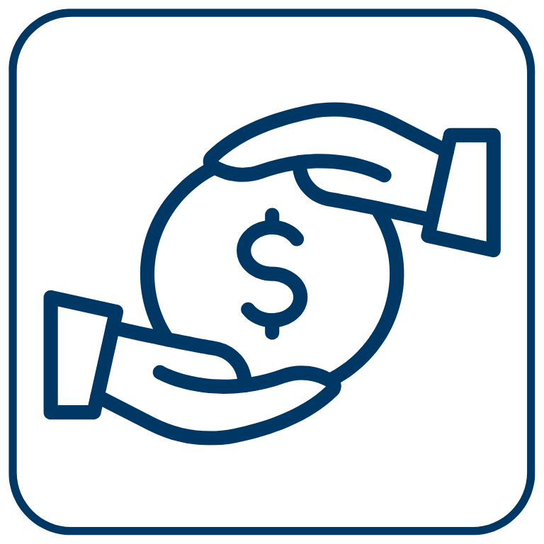 two hands holding a large circle with dollar sign