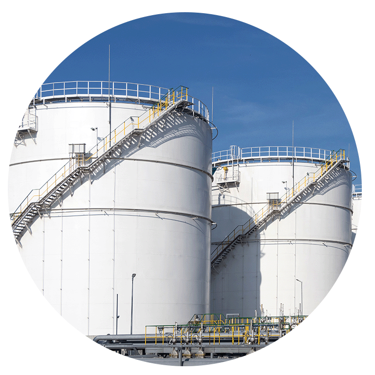 gas storage tanks