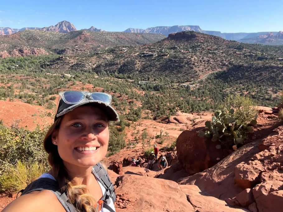 Amanda's selfie in the desert. 