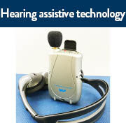 Hearing assistive technology with image of an assistive listening device