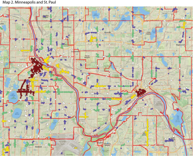 Map to SPPD  Saint Paul Minnesota