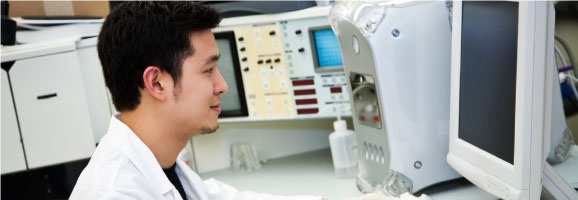 Man sitting at computer