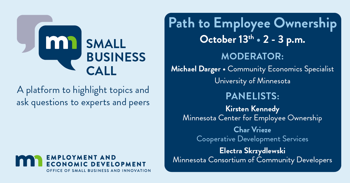 Path to Employee Ownership Small Business Call will take place on October 13th
