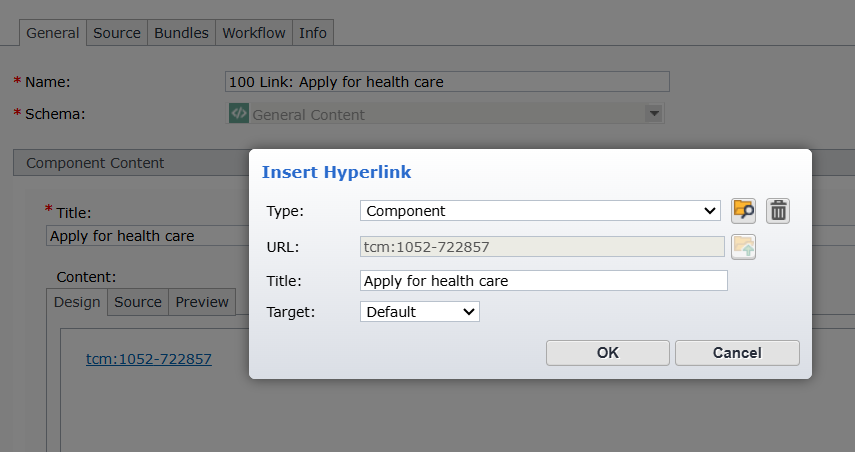 How link format components should be set up