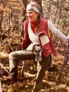 Photo of Berns-Melhus in the woods taken in 1981.