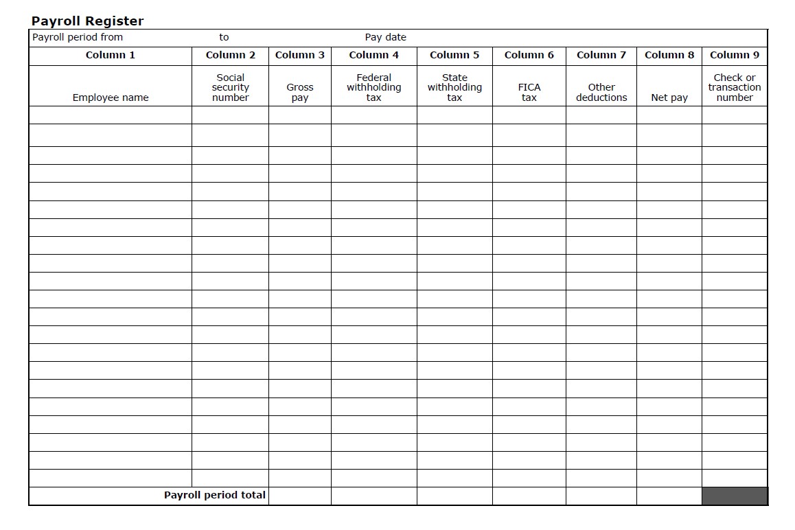 Payroll Register Payroll Register