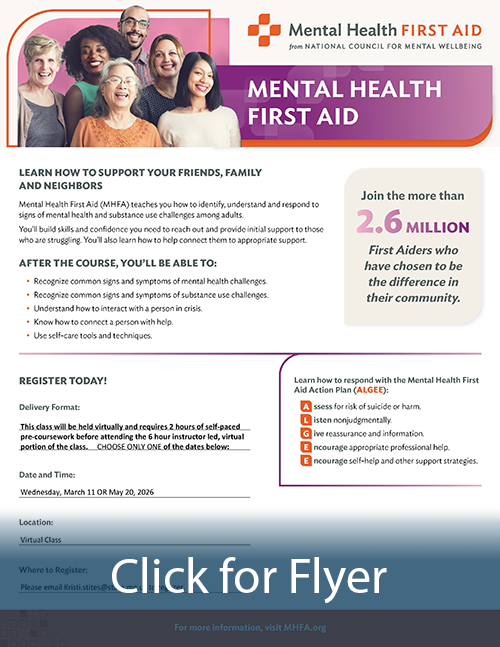 Mental Health First Aid Training Flyer