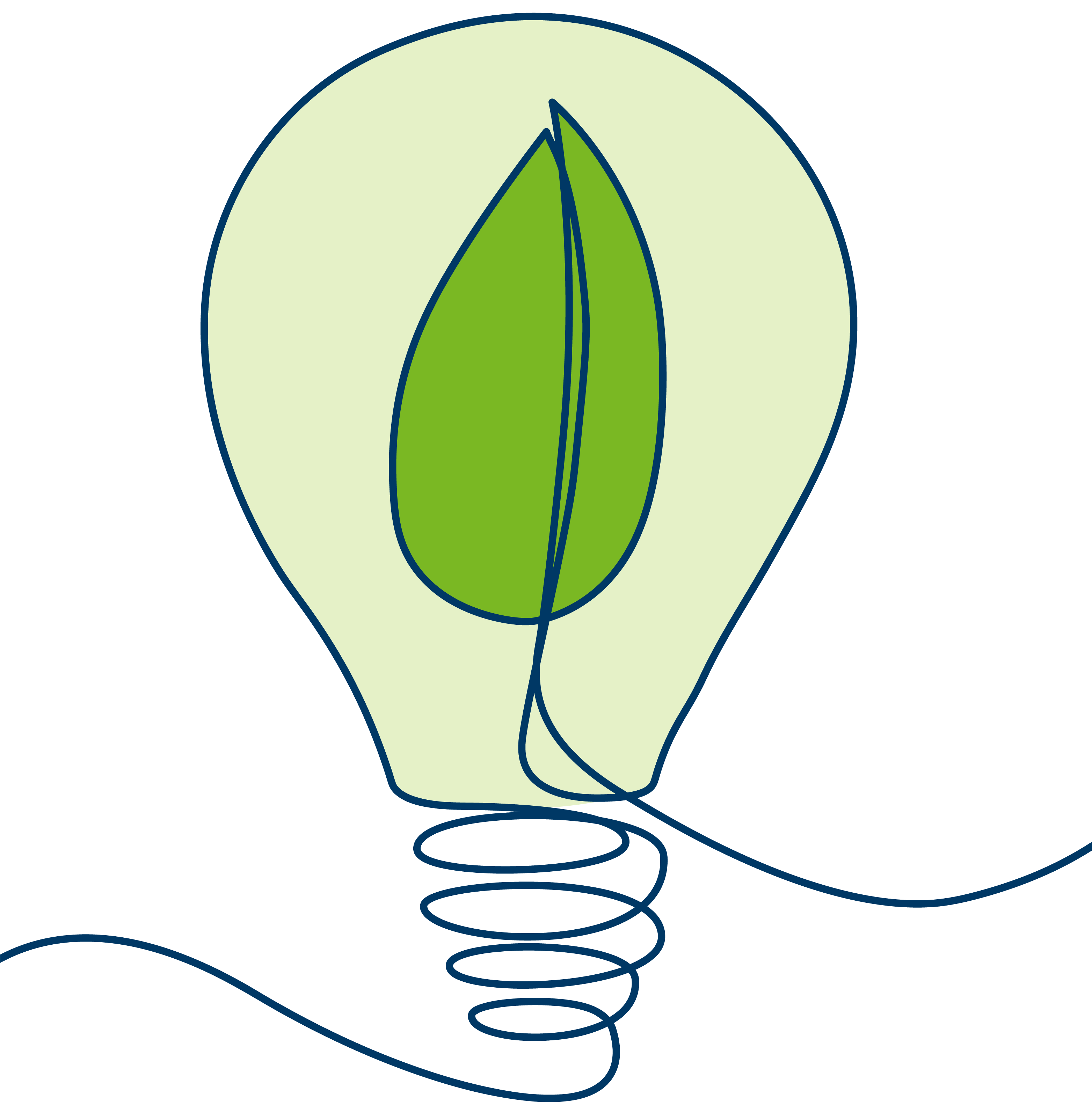 A leaf inside of a lightbulb