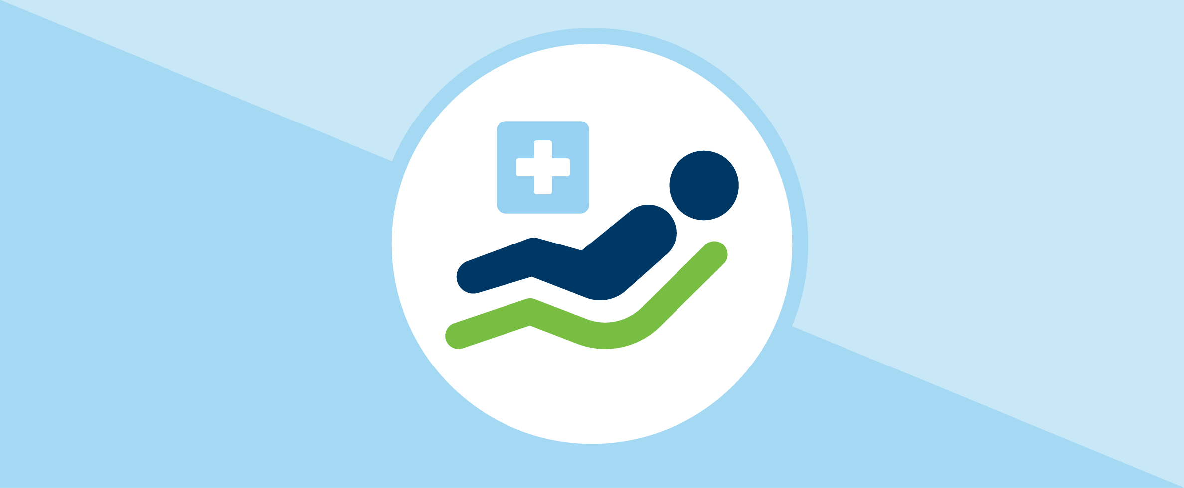 Healthcare bed and healthcare symbol