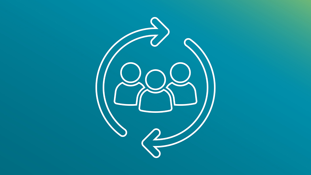 Three people with a circle around them