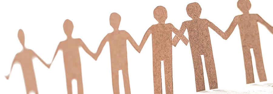 Illlustration of figures holding hands