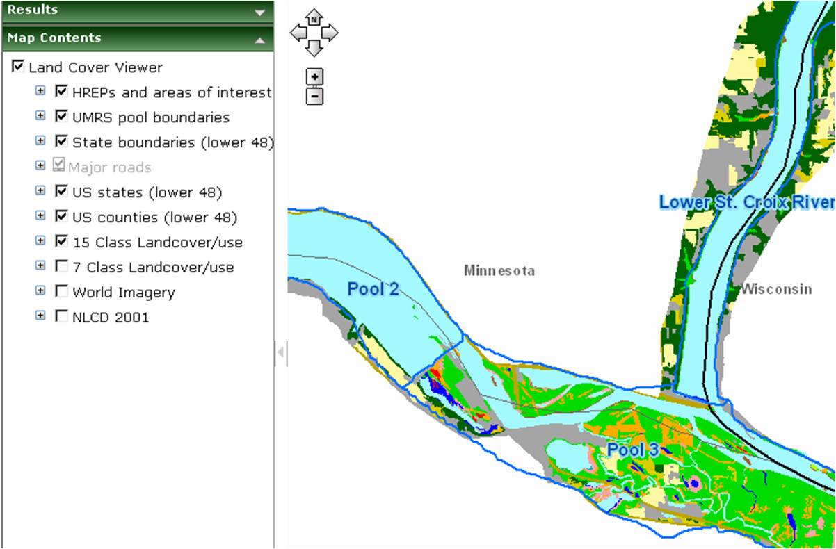 Application window shows the Mississippi River meeting with the St. Croix river