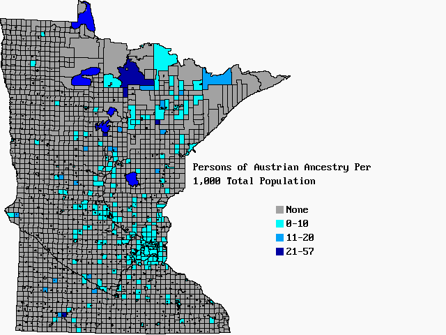 Persons of Austrian ancestry per 1,000 total population. Persons of Austrian ancestry per 1,000 total population.