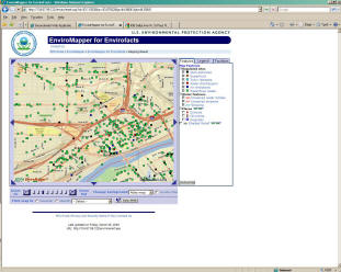 Screenshot of EnviroMapper shows downtown Saint Paul