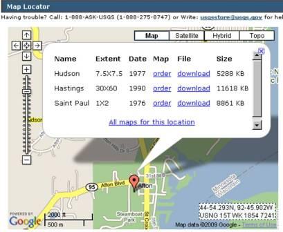 Sample map locator showing Hudson, Hastings and Saint Paul