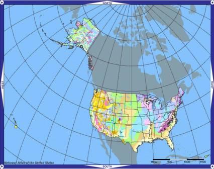 USGS National Atlas of North America shows the United States