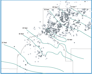 Metro Well Map shows well locations and groundwater levels for Hennepin and Anoka counties