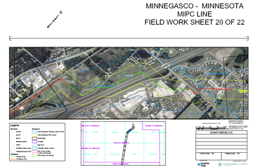 Field work sheet shows pipelines in 2003