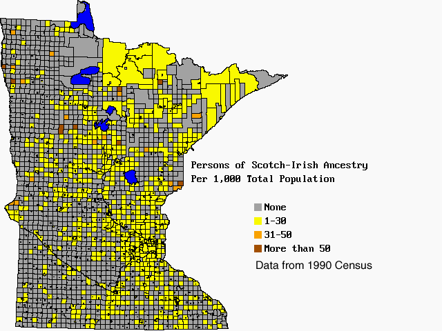 Persons of Scottish-Irish ancestry per 1,000 total population. Persons of Scottish-Irish ancestry per 1,000 total population.