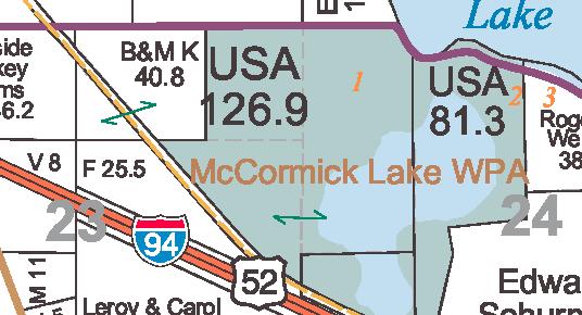 Stearns County Plat Book shows I-94 and McCormick Lake
