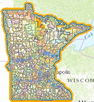 Map of Minnesota telephone service areas