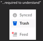 Screenshot of non-text color contrast: Active element is highlighted and non-active elements are not.
