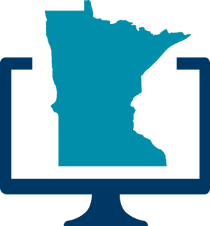 An icon of the shap of Minnesota on a computer screen