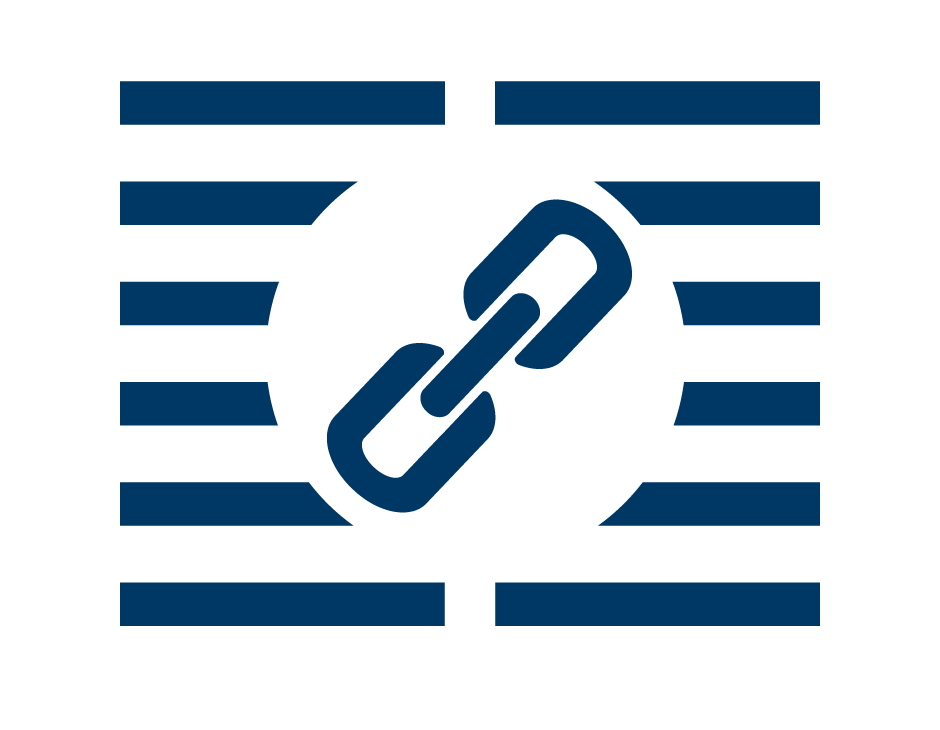 An icon of a chain to represent a link