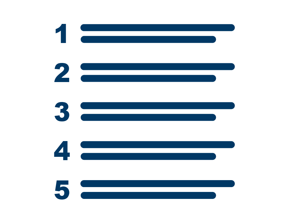 An icon of a numbered list