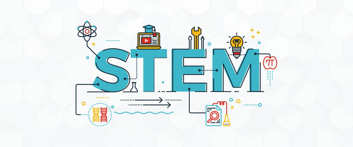 Science, Technology, Education and Mathematics (STEM) illustration. 