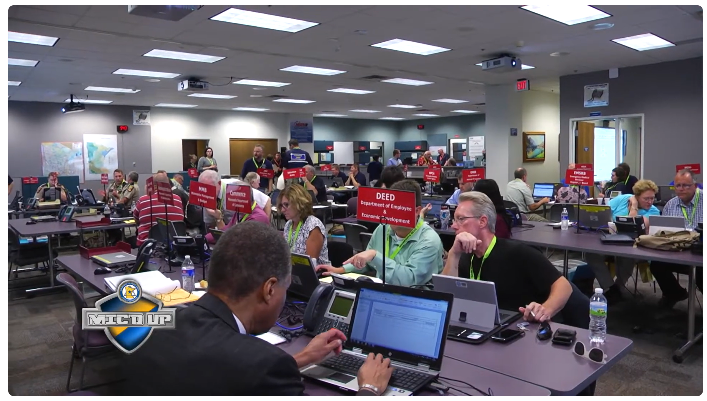 State employees working at the new State Emergency Operations Center