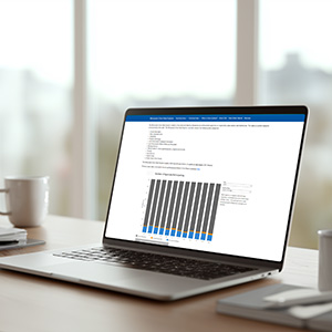A laptop displaying the Crime Data Explorer Website