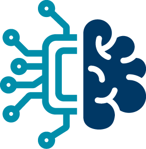 An icon of half a brain and half a motherboard