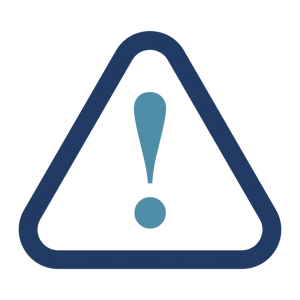 An alert icon of a triangle with an exclamation mark in the center