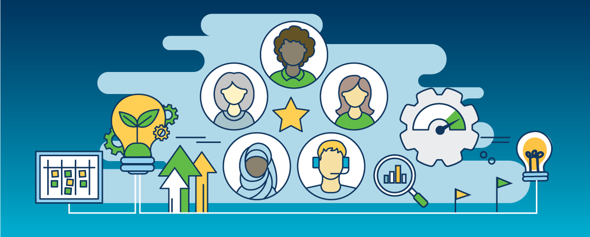 Illustrations for the three objectives in the connected culture theme.