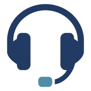 An icon of a headset with a microphone