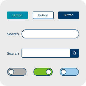 Several kinds of toggles and buttons