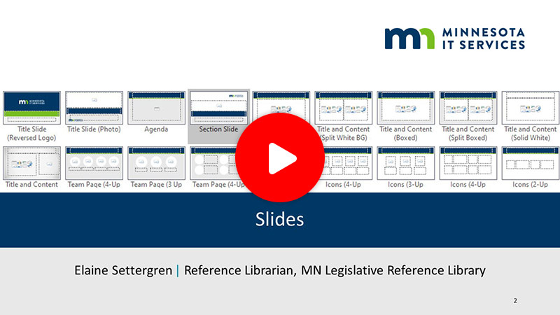 Sharing and presenting slides [video] first slide of presentation displaying.
