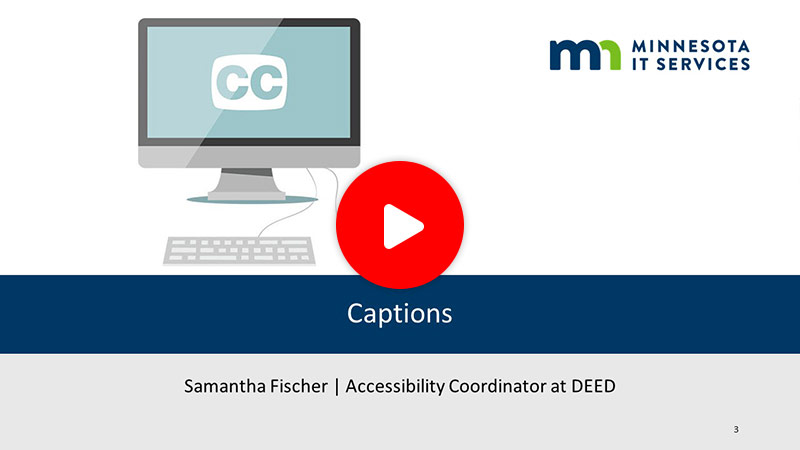Captioning [video] first slide of presentation displaying.