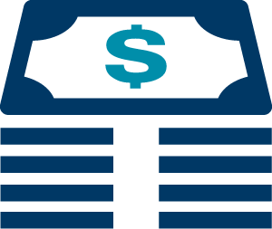 An icon of a stack of money