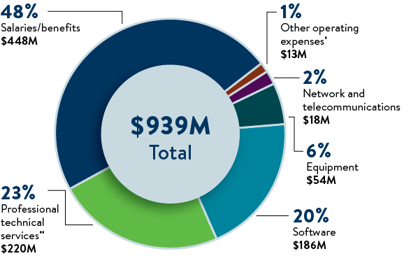 Graph showing MNIT expenses in FY2025.