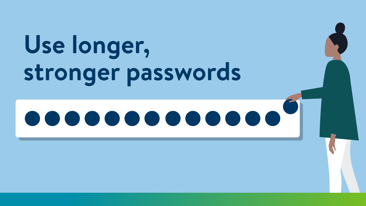 A person adding a circle to a long password with the text 